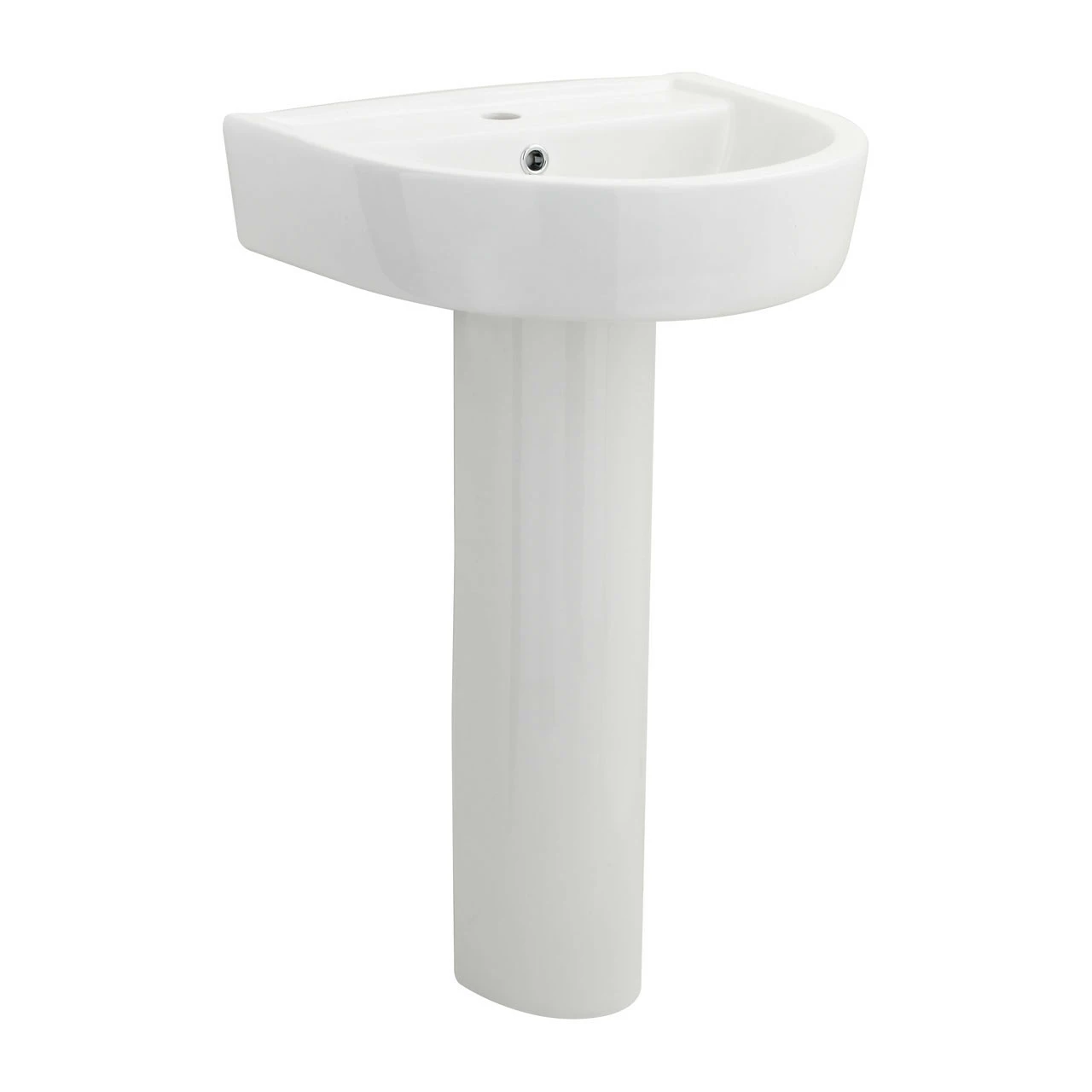 Nuie Provost 520mm Basin With 1 Tap Hole And Full Pedestal - CPV002