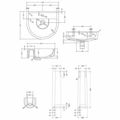 Nuie Provost 520mm Basin With 1 Tap Hole And Full Pedestal - CPV002 -Bathroom Products Sales Store nuie provost 520mm basin with 1 tap hole and full pedestal cpv002 six 75890.1652443152