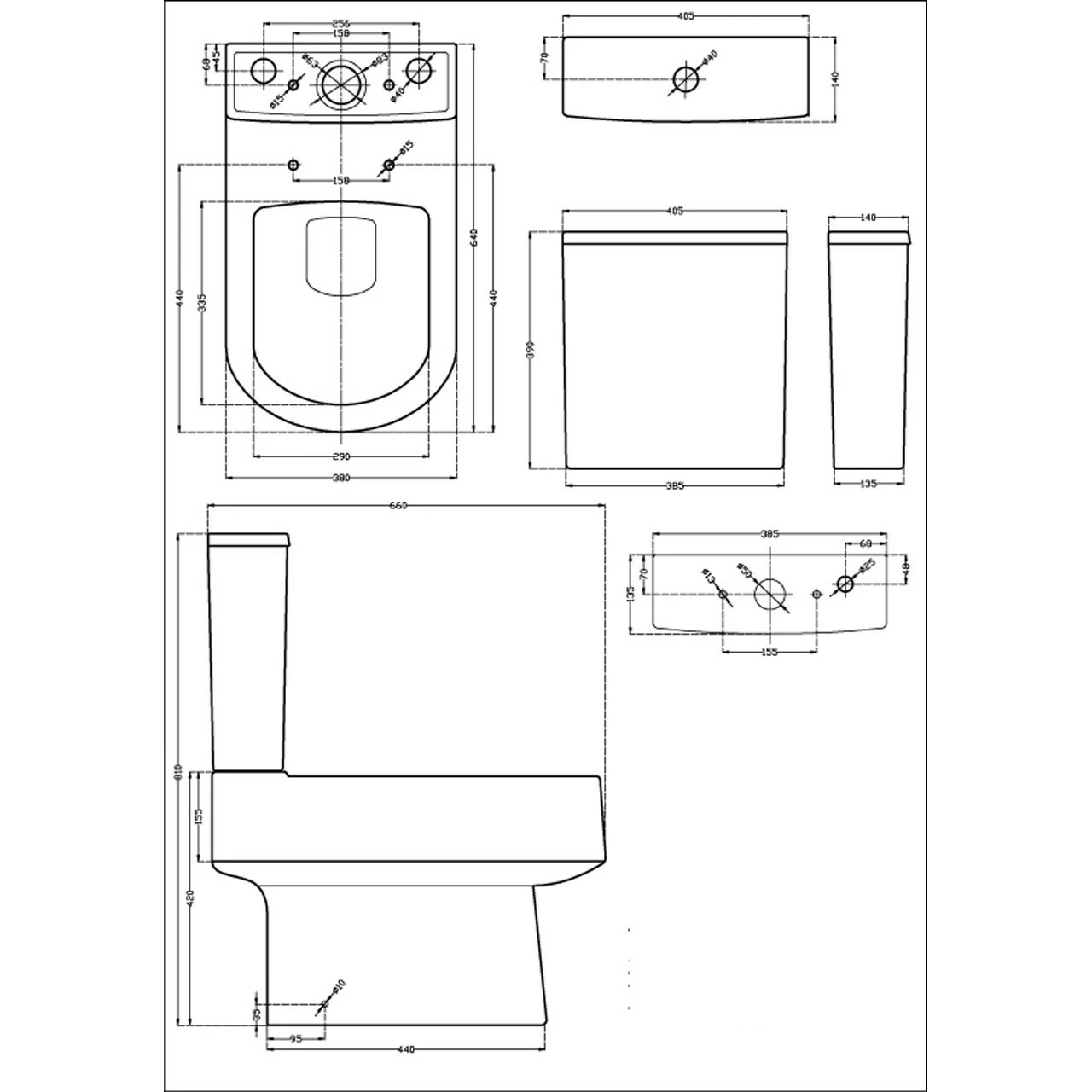 Nuie Provost Semi Flush To Wall Toilet Pan And Cistern - CPV006 5 Nuie Provost Semi Flush To Wall Toilet Pan And Cistern - CPV006 - Image 3