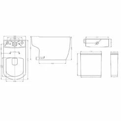 Nuie Provst Semi Flush To Wall Toilet Pan And Cistern - CPV005 -Bathroom Products Sales Store nuie provst semi flush to wall toilet pan and cistern cpv005 three 90266.1652443153