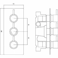Nuie Quest Triple Thermostatic Shower Valve With Diverter - QUEV56 -Bathroom Products Sales Store nuie quest triple thermostatic shower valve with diverter quev56 four 50841.1652443722