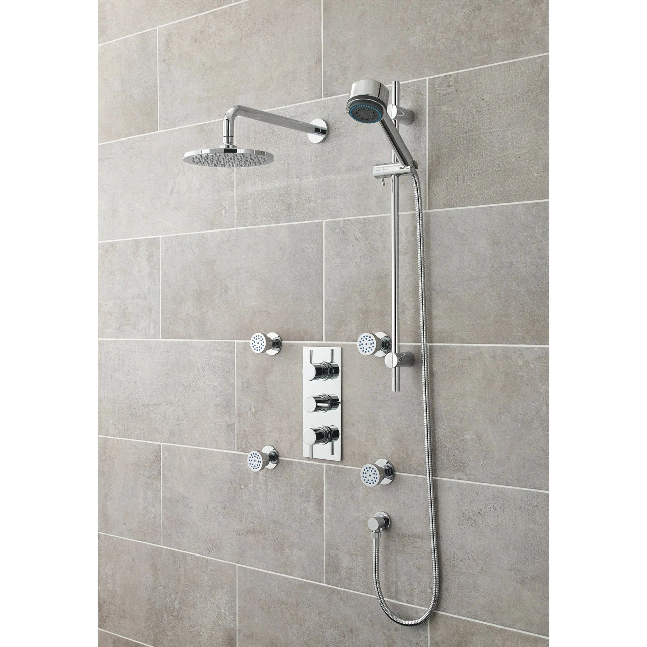 Nuie Quest Triple Thermostatic Shower Valve With Diverter - QUEV56 - Image 6
