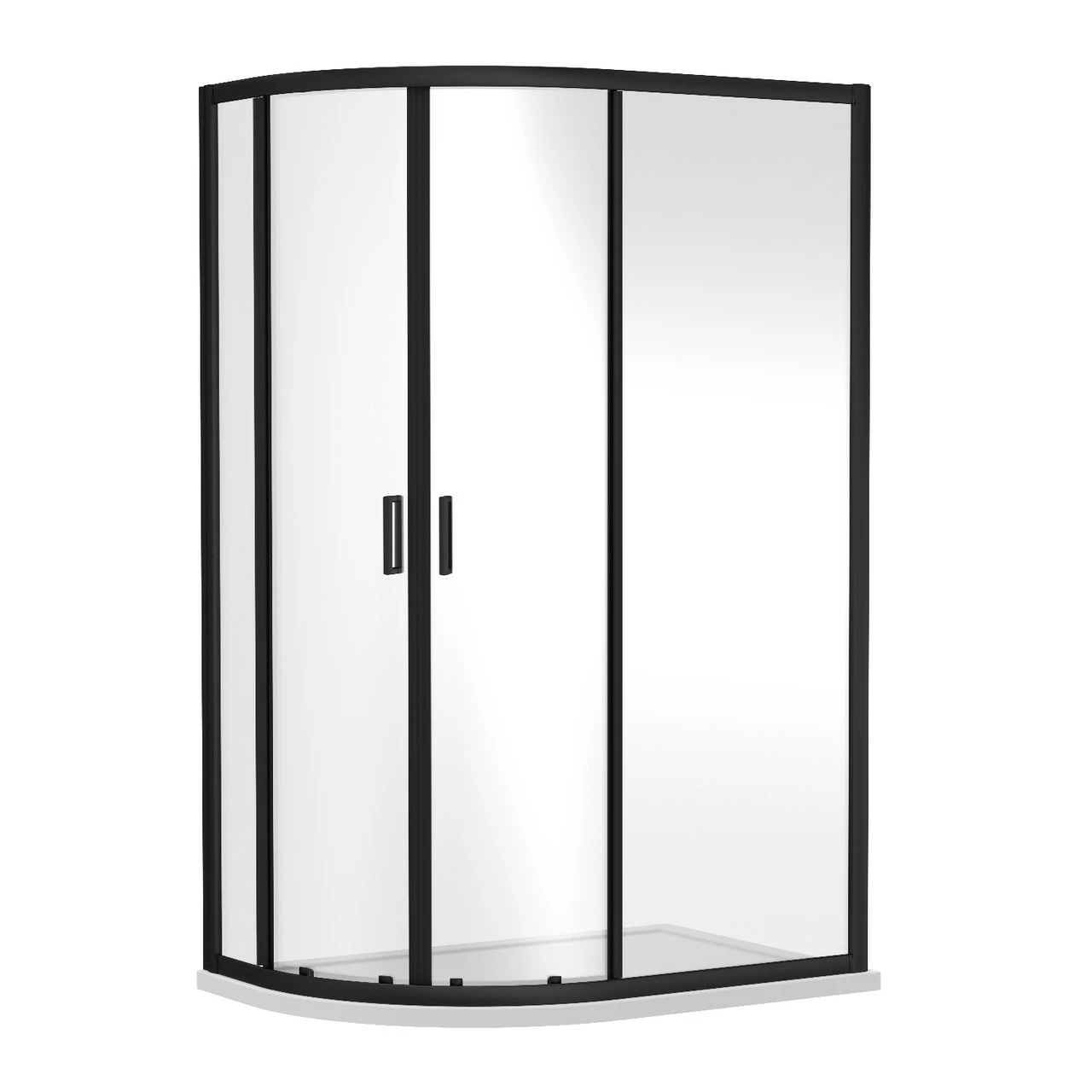 Nuie Rene Matt Black 1200mm X 800mm Offset Quadrant Shower Enclosure - SQU128BP