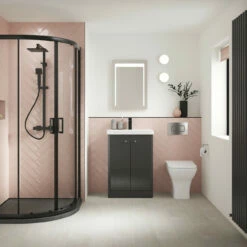 Nuie Rene Matt Black 800mm Quadrant Shower Enclosure - SQU8BP -Bathroom Products Sales Store nuie rene matt black 800mm quadrant shower enclosure squ8bp two 96754.1666714546