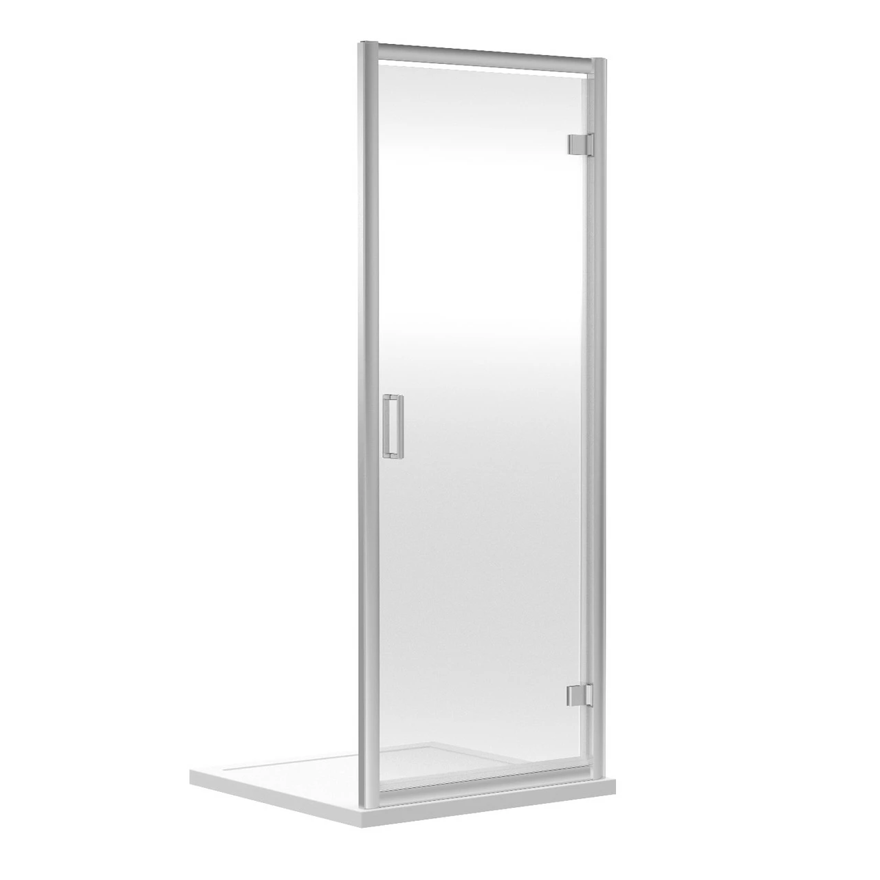 Nuie Rene Satin Chrome 760mm Hinged Shower Door - SQHD76