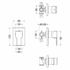 Nuie Sanford Polished Chrome Manual Shower Valve - SANMV10 -Bathroom Products Sales Store nuie sanford polished chrome manual shower valve sanmv10 line drawing 26476.1666714526