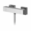 Nuie Sanford Polished Chrome Square Thermostatic Shower Bar Valve With Bottom Outlet - SAN503 -Bathroom Products Sales Store nuie sanford polished chrome square thermostatic shower bar valve with bottom outlet san503 90898.1666714525