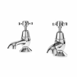 Nuie Selby Polished Chrome Traditional Crosshead Bath Taps - SEL302DX