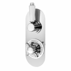 Nuie Selby Polished Chrome Traditional Twin Concealed Thermostatic Shower Valve With Diverter - SELTW02