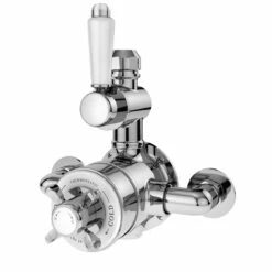 Nuie Selby Polished Chrome Traditional Twin Exposed Thermostatic Shower Valve - SELTW01E