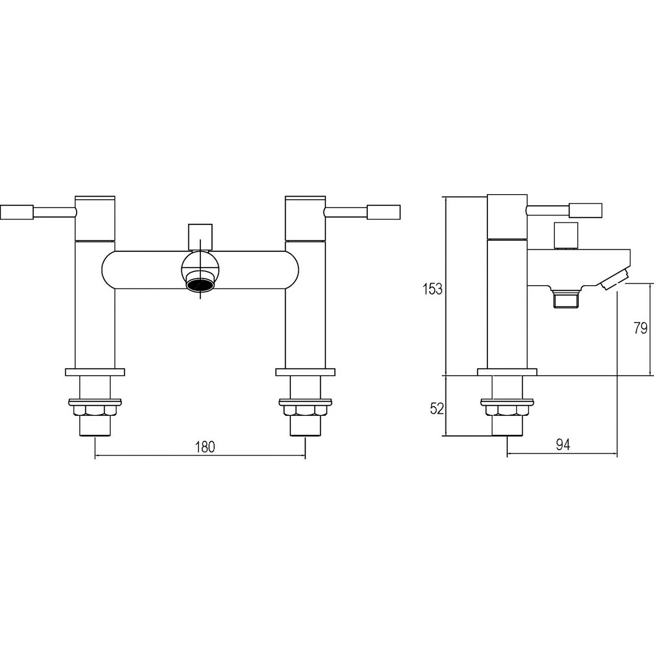 Nuie Series 2 Chrome Bath And Shower Mixer Tap With Shower Kit - FJ314 - Image 4