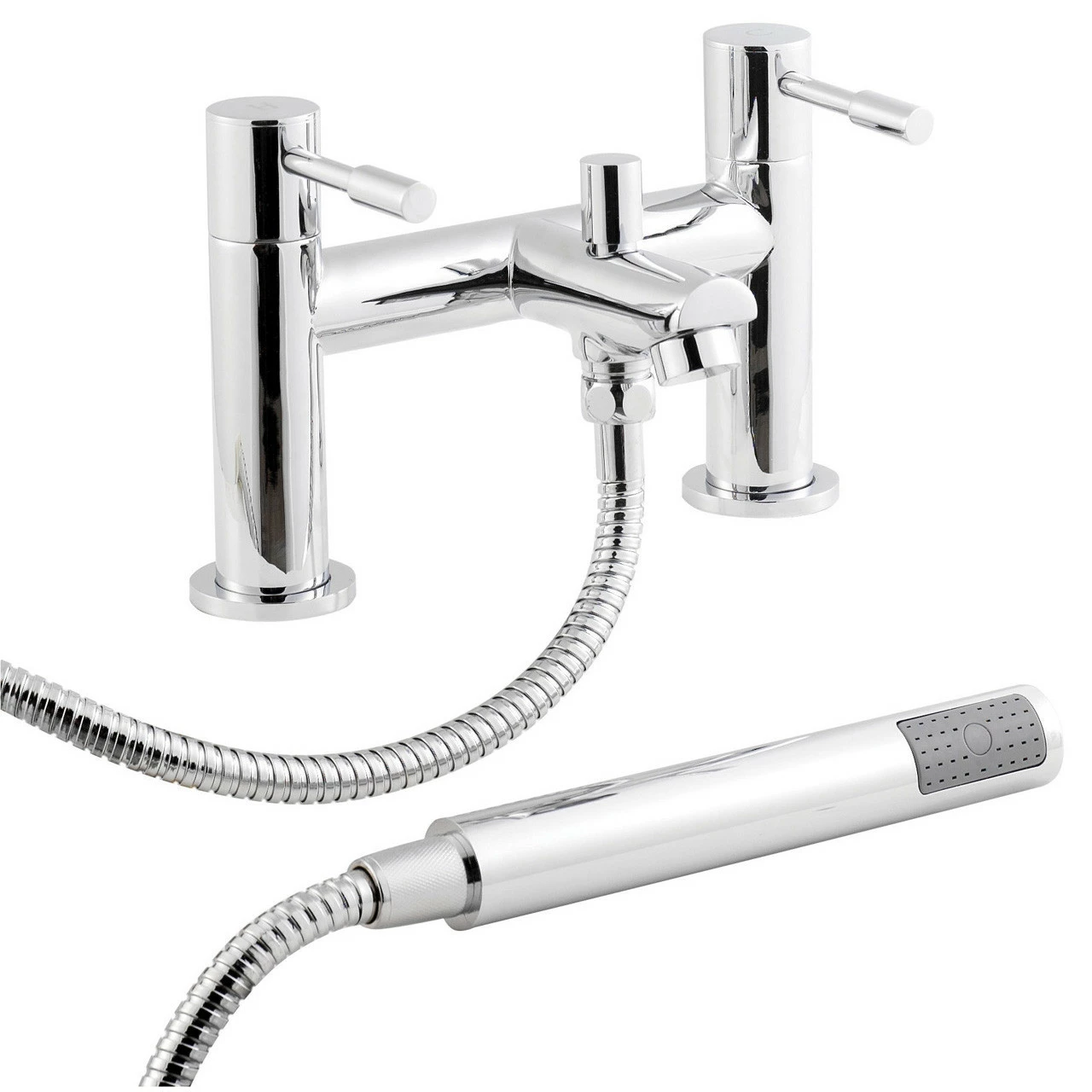 Nuie Series 2 Chrome Bath And Shower Mixer Tap With Shower Kit - FJ314 - Image 3