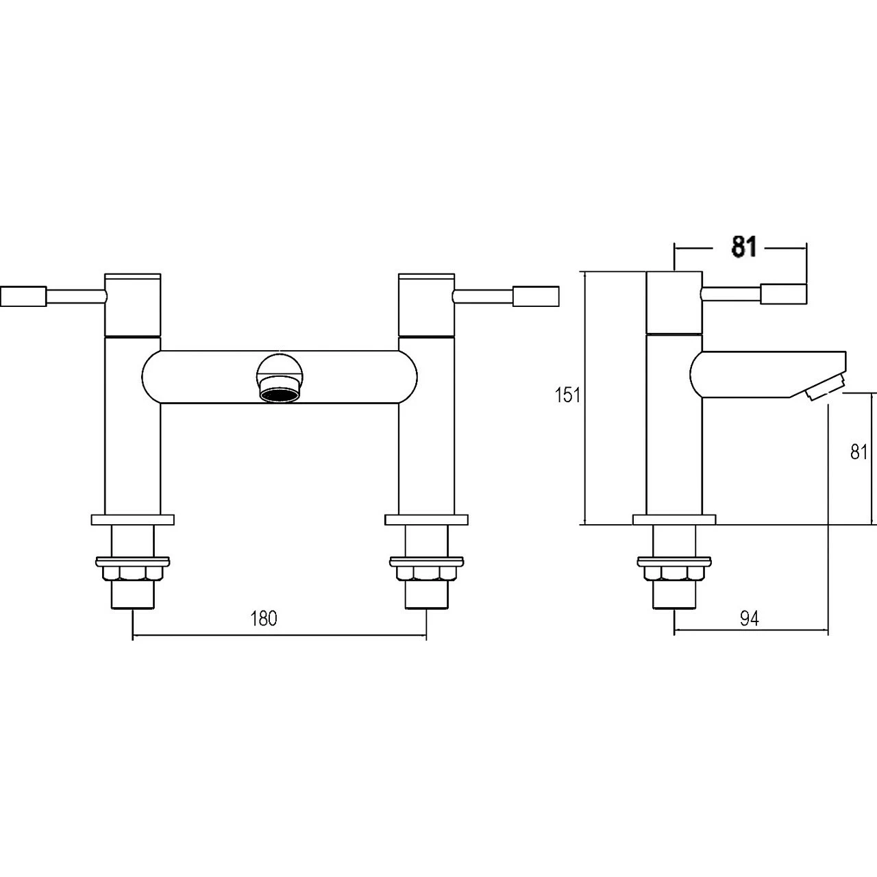 Nuie Series 2 Chrome Bath Filler Tap - FJ313 6 Nuie Series 2 Chrome Bath Filler Tap - FJ313 - Image 4
