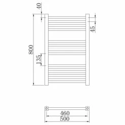 Nuie Square Ladder Chrome 800mm X 500mm Heated Towel Rail - MTY108 -Bathroom Products Sales Store nuie square ladder chrome 800mm x 500mm heated towel rail mty108 four 10698.1652443500