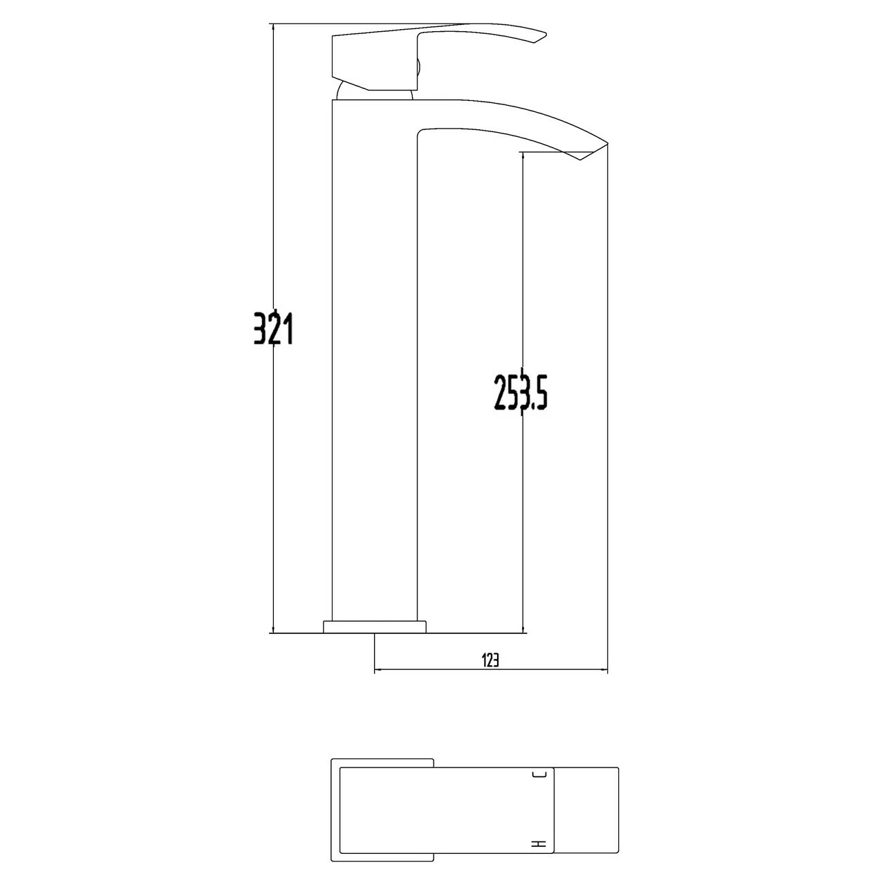 Nuie Vibe High Rise Basin Mixer Tap - TSI307 4 Nuie Vibe High Rise Basin Mixer Tap - TSI307 - Image 2