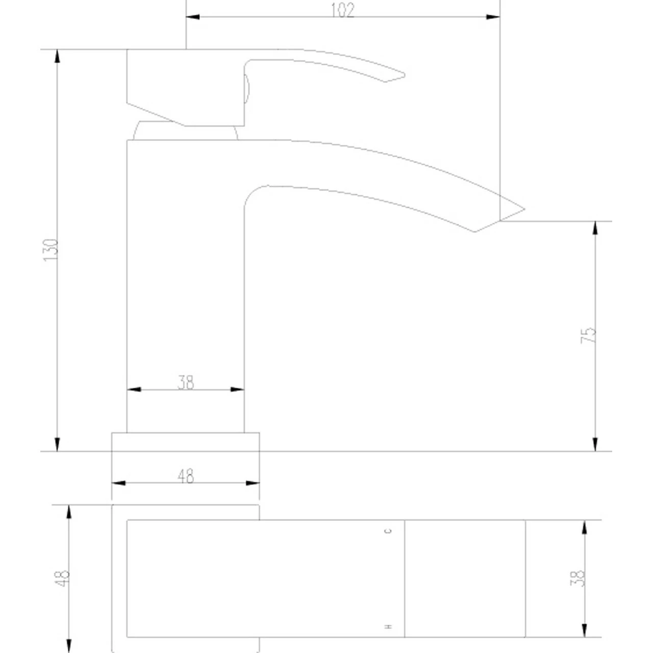 Nuie Vibe Mini Mono Basin Mixer Tap With Push Button Waste - TSI315 6 Nuie Vibe Mini Mono Basin Mixer Tap With Push Button Waste - TSI315 - Image 4