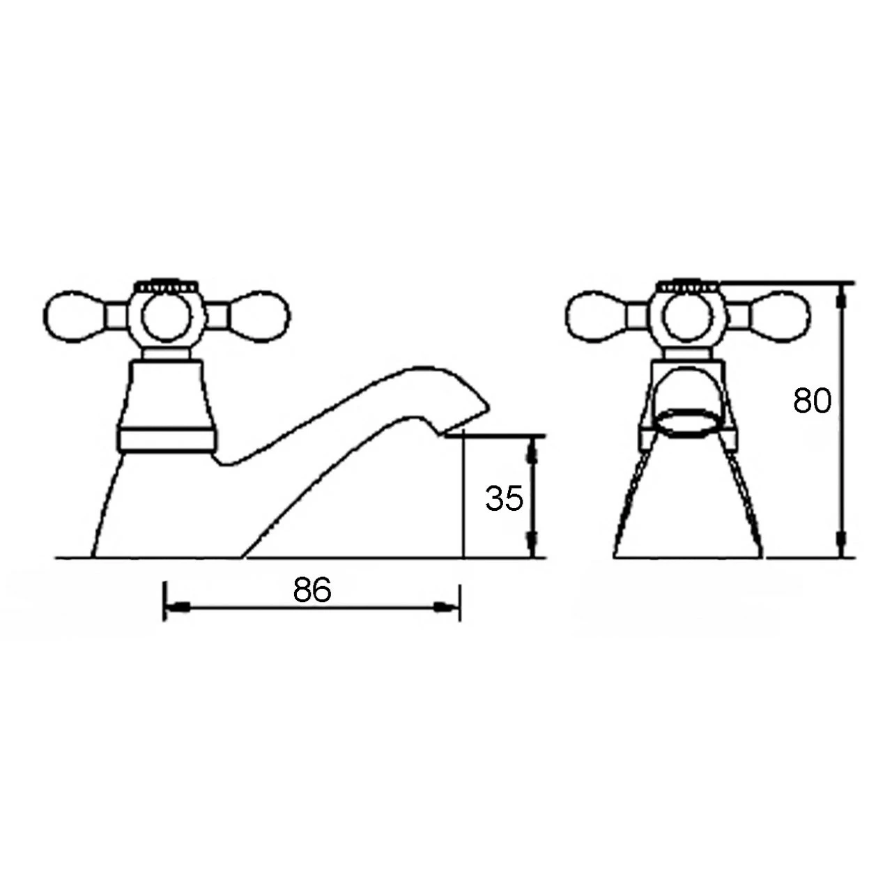 Nuie Viscount Traditional Basin Taps - X381 4 Nuie Viscount Traditional Basin Taps - X381 - Image 2