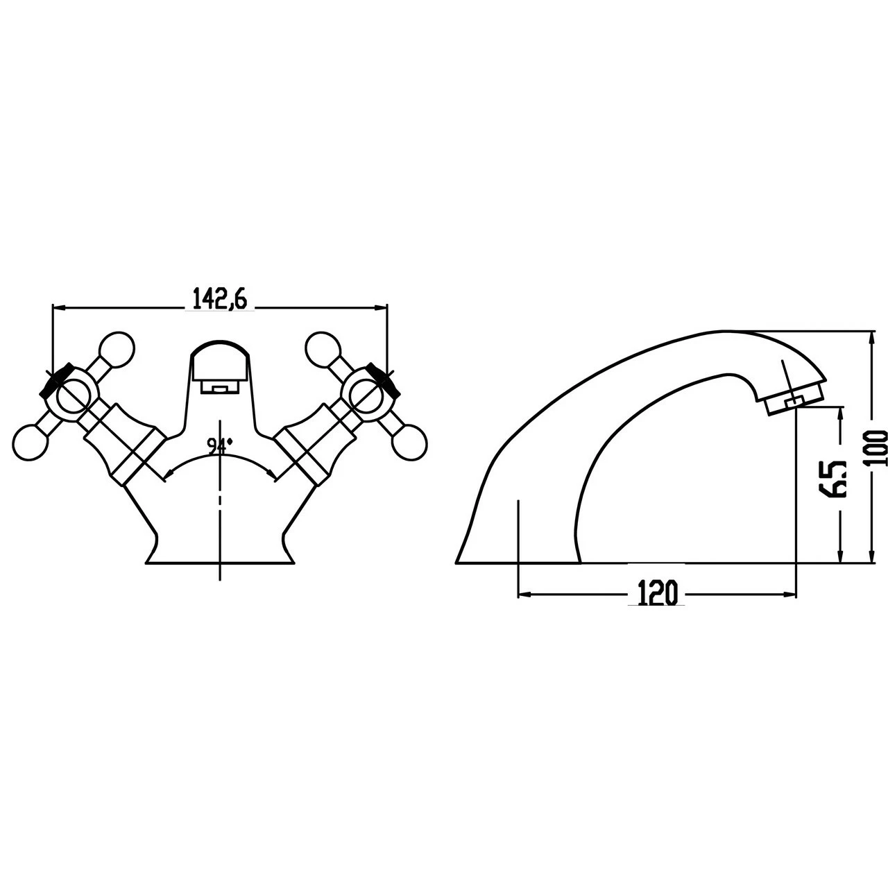Nuie Viscount Traditional Mono Basin Mixer Tap - X385 5 Nuie Viscount Traditional Mono Basin Mixer Tap - X385 - Image 3