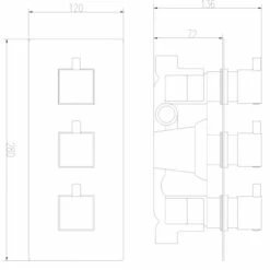 Nuie Volt Triple Concealed Thermostatic Shower Valve - JTY303 -Bathroom Products Sales Store nuie volt triple concealed thermostatic shower valve jty303 six 05997.1652443308