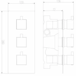 Nuie Volt Triple Concealed Thermostatic Shower Valve With Diverter - JTY311 10 Nuie Volt Triple Concealed Thermostatic Shower Valve With Diverter - JTY311 -Bathroom Products Sales Store nuie volt triple concealed thermostatic shower valve with diverter jty311 three 19752.1652443308