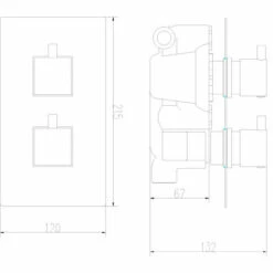 Nuie Volt Twin Concealed Thermostatic Shower Valve With Diverter - JTY302 -Bathroom Products Sales Store nuie volt twin concealed thermostatic shower valve with diverter jty302 three 46267.1652443307