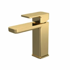 Nuie Windon Brushed Brass Mono Basin Mixer Tap With Push Button Waste - WIN805