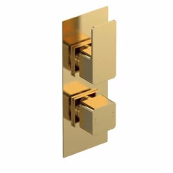 Nuie Windon Brushed Brass Twin Concealed Thermostatic Shower Valve With Diverter - WIN8TW02