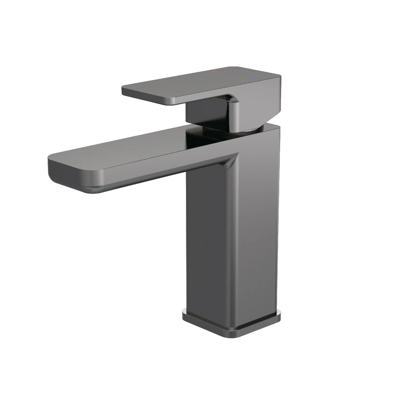 Nuie Windon Brushed Gunmetal Mono Basin Mixer Tap With Push Button Waste - WIN705