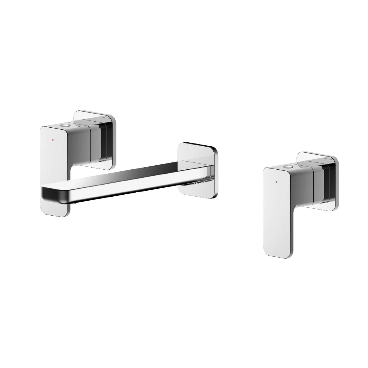 Nuie Windon Polished Chrome Wall Mounted 3 Tap Hole Basin Mixer Tap - WIN317