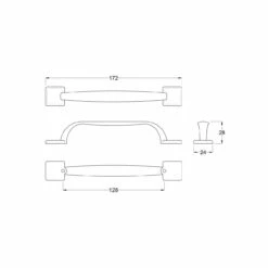 Nuie York Square Chrome Strap Handle - H1235 -Bathroom Products Sales Store nuie york square chrome strap handle h1235 two 69118.1652443245
