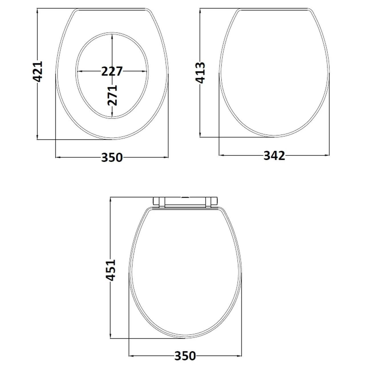 Nuie York Stone Grey Soft Close Toilet Seat - OLF299 4 Nuie York Stone Grey Soft Close Toilet Seat - OLF299 - Image 2