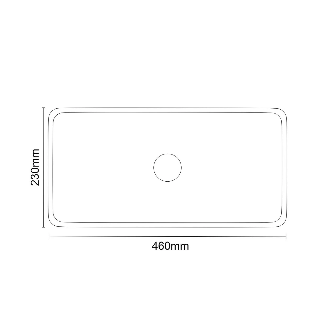Ovar 465mm X 235mm Rectangular Countertop Basin 8 Ovar 465mm X 235mm Rectangular Countertop Basin - Image 6