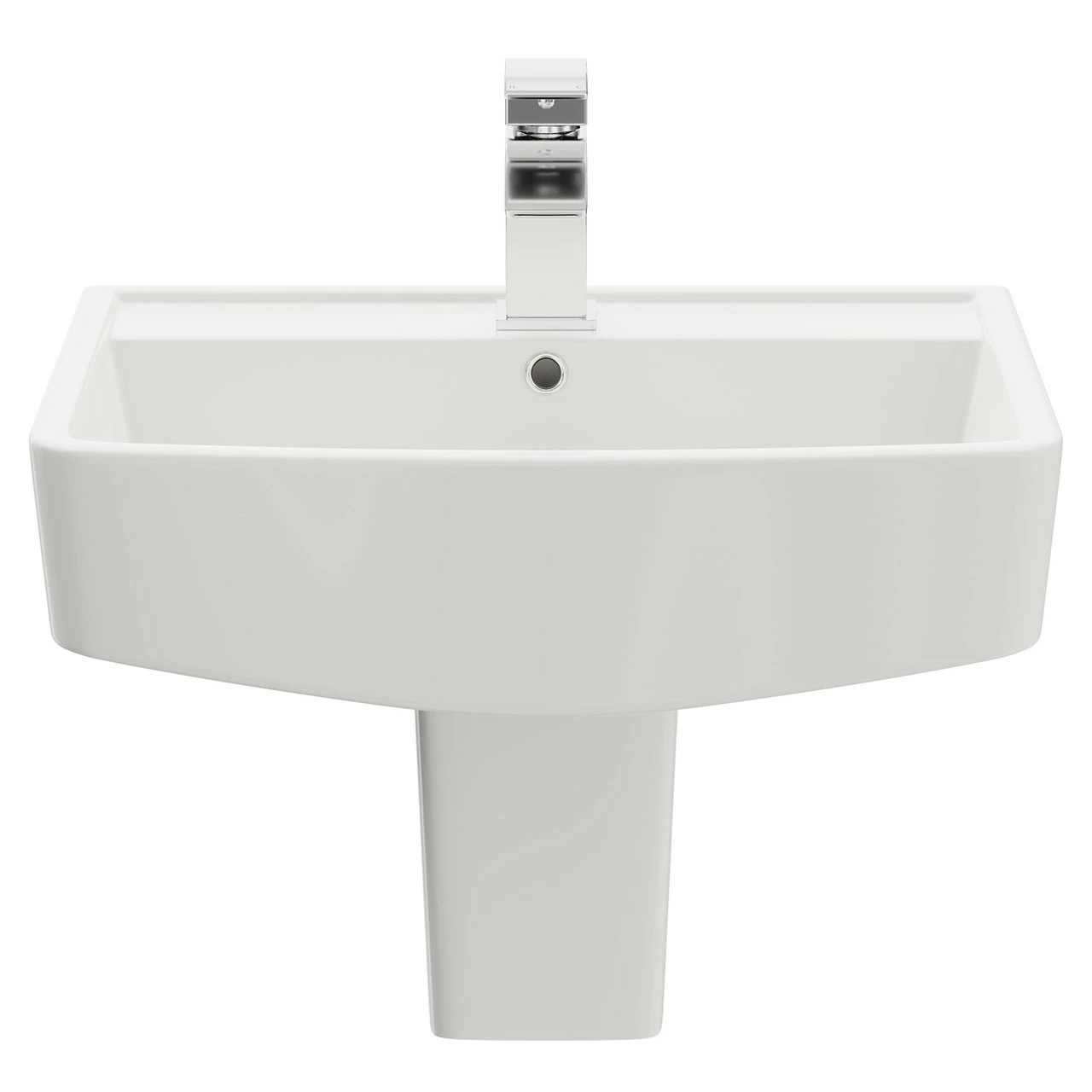 Paulo 520mm Basin With 1 Tap Hole And Semi Pedestal 4 Paulo 520mm Basin With 1 Tap Hole And Semi Pedestal - Image 2