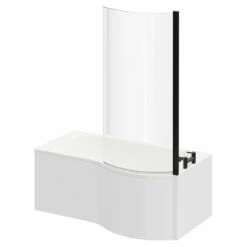 Plage 1500mm Right Hand P Shaped Shower Bath With Matt Black Bath Screen And White Acrylic Front Bath Panel 9 Plage 1500mm Right Hand P Shaped Shower Bath With Matt Black Bath Screen And White Acrylic Front Bath Panel -Bathroom Products Sales Store plage 1500mm right hand p shaped shower bath with matt black bath screen and white acrylic front bath panel right 12026.1691438795