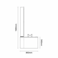 Plage 1700mm 12 Jet Chrome V-Tec Left Hand P Shaped Whirlpool Shower Bath With Bath Screen And Front Bath Panel -Bathroom Products Sales Store plage 1700mm 12 jet chrome v tec left hand p shaped whirlpool shower bath with bath screen and front bath panel line side 57236.1691438803