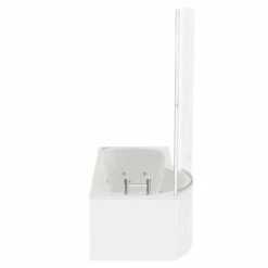 Plage 1700mm 12 Jet Chrome V-Tec Left Hand P Shaped Whirlpool Shower Bath With Bath Screen And Front Bath Panel -Bathroom Products Sales Store plage 1700mm 12 jet chrome v tec left hand p shaped whirlpool shower bath with bath screen and front bath panel side 39540.1691438803