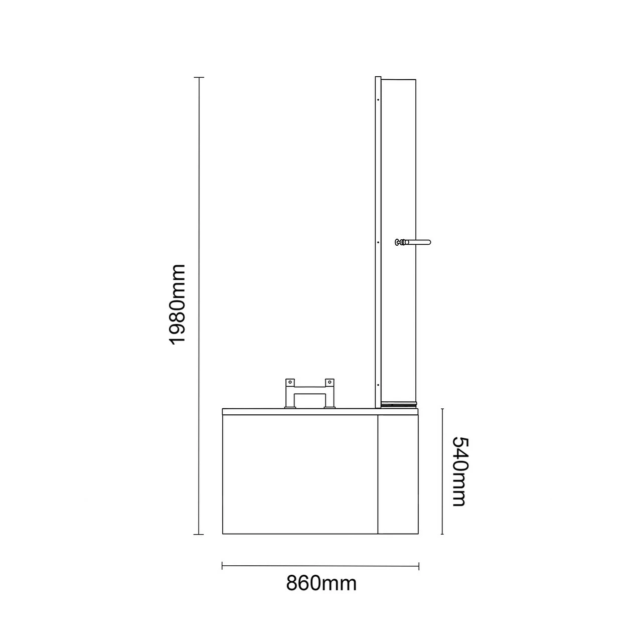 Plage 1700mm 6 Jet Chrome Flat Jet Right Hand P Shaped Whirlpool Shower Bath With Towel Rail Bath Screen And Front Bath Panel 8 Plage 1700mm 6 Jet Chrome Flat Jet Right Hand P Shaped Whirlpool Shower Bath With Towel Rail Bath Screen And Front Bath Panel - Image 6