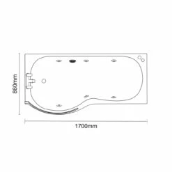 Plage 1700mm 6 Jet Chrome V-Tec Left Hand P Shaped Whirlpool Shower Bath With Bath Screen And Front Bath Panel 13 Plage 1700mm 6 Jet Chrome V-Tec Left Hand P Shaped Whirlpool Shower Bath With Bath Screen And Front Bath Panel -Bathroom Products Sales Store plage 1700mm 6 jet chrome v tec left hand p shaped whirlpool shower bath with bath screen and front bath panel line 51375.1691438805