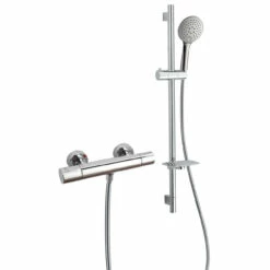 RAK 137mm Round Cool Touch Exposed Thermostatic Shower Valve With Slide Rail Kit - RAKSHW6015