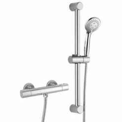 RAK 150mm Round Cool Touch Exposed Thermostatic Shower Valve With Slide Rail Kit - RAKSHW6016