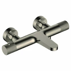 RAK Amalfi Brushed Nickel Wall Mounted Exposed Bath Shower Mixer Tap - RAKAMA3009N