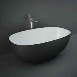 RAK Cloud Black 1400mm X 750mm Double Ended Freestanding Bath - CLOBT14075504