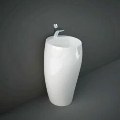 RAK Cloud Gloss Alpine White 500mm Freestanding Basin With 1 Tap Hole - CLOFS5001AWHA