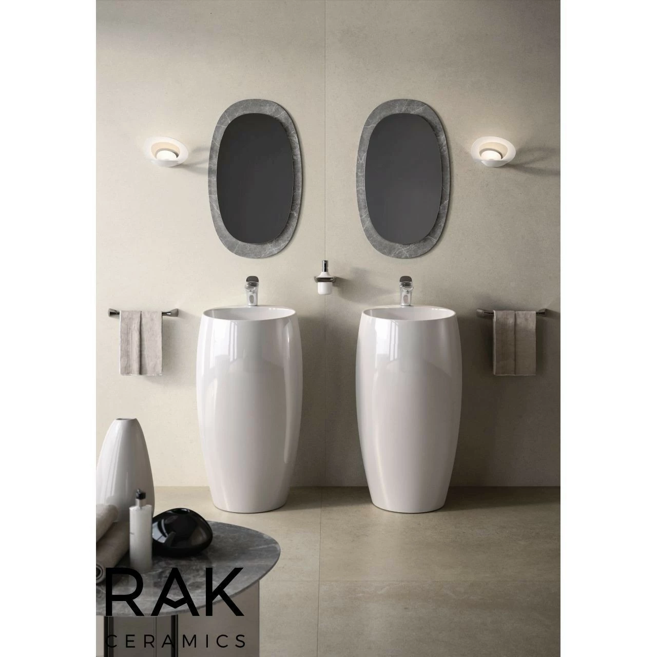 RAK Cloud Gloss Alpine White 500mm Freestanding Basin With 1 Tap Hole - CLOFS5001AWHA 4 RAK Cloud Gloss Alpine White 500mm Freestanding Basin With 1 Tap Hole - CLOFS5001AWHA - Image 2