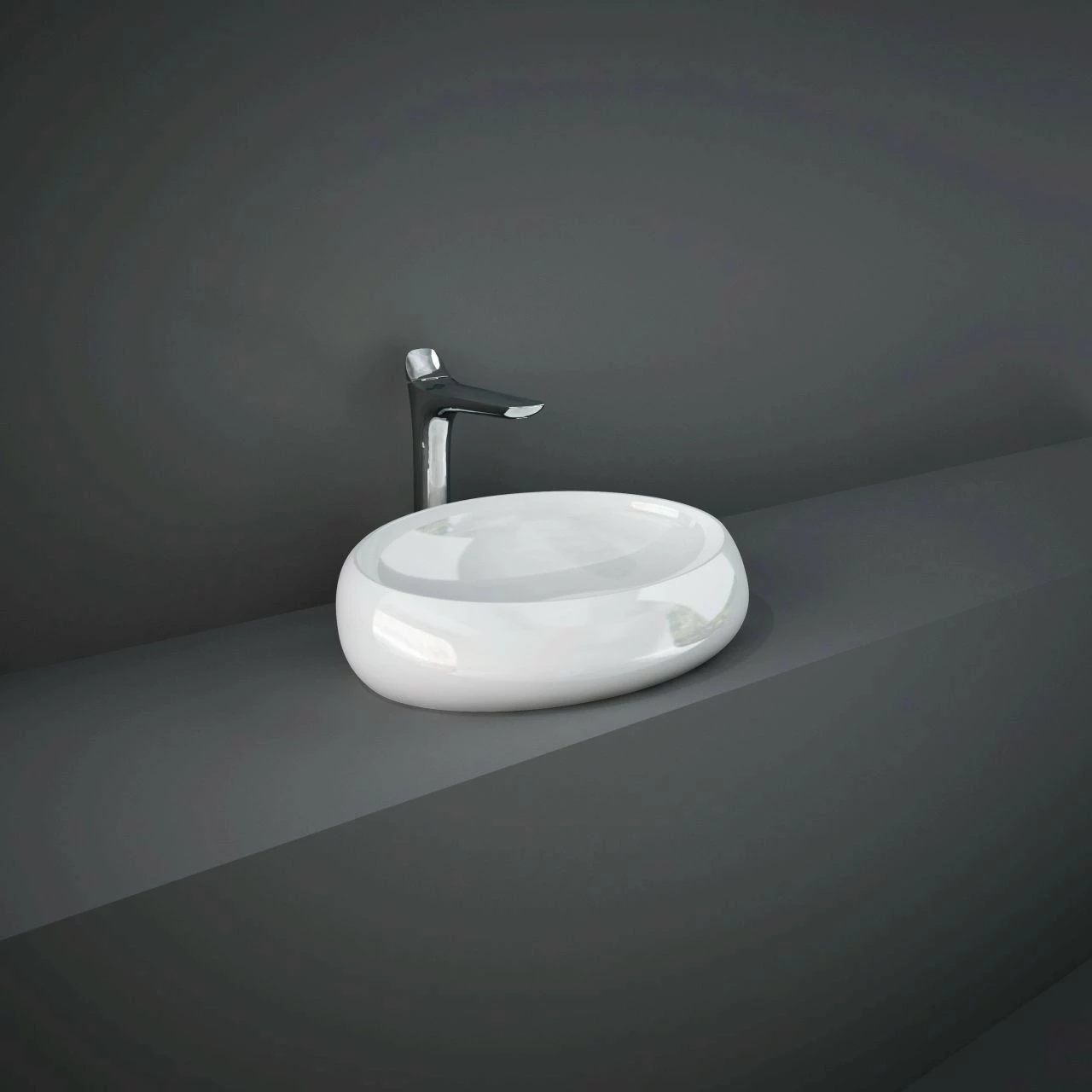 RAK Cloud Gloss Alpine White 600mm Counter Top Basin Without Overflow - CLOCT6000AWHA 3 RAK Cloud Gloss Alpine White 600mm Counter Top Basin Without Overflow - CLOCT6000AWHA