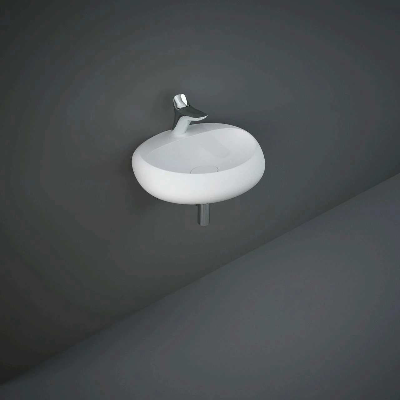 RAK Cloud Matt White 550mm Basin With 1 Tap Hole - CLOWB5501500A 3 RAK Cloud Matt White 550mm Basin With 1 Tap Hole - CLOWB5501500A