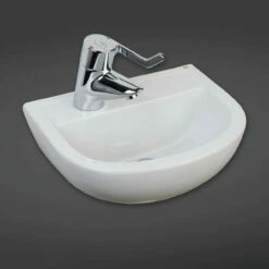 RAK Compact 380mm Left Hand Doc M Basin With 1 Tap Hole And No Overflow - CO1004AWHA