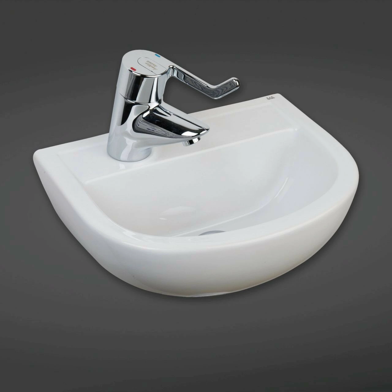 RAK Compact 380mm Left Hand Doc M Basin With 1 Tap Hole And No Overflow - CO1004AWHA 3 RAK Compact 380mm Left Hand Doc M Basin With 1 Tap Hole And No Overflow - CO1004AWHA
