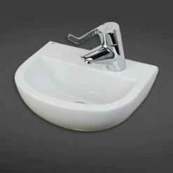 RAK Compact 380mm Right Hand Doc M Basin With 1 Tap Hole And No Overflow - CO1003AWHA