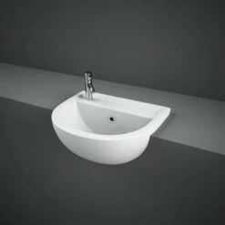 RAK Compact 400mm Left Hand Semi Recessed Basin With 1 Tap Hole - CO0905AWHA